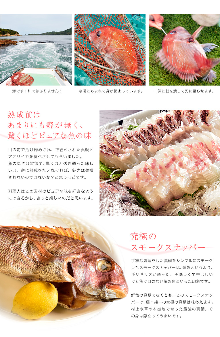 熟成前は あまりにも癖が無く、驚くほどピュアな魚の味。そして、究極のスモークスナッパー